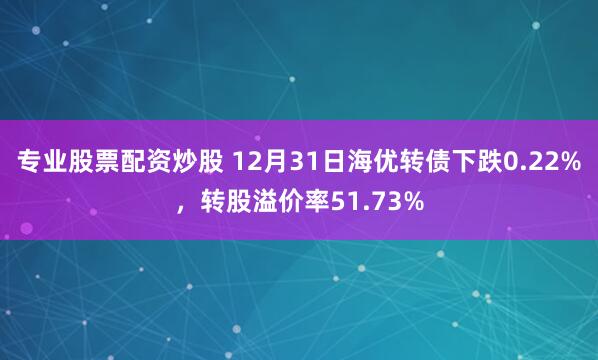 专业股票配资炒股 12月31日海优转债下跌0.22%，转股溢价率51.73%